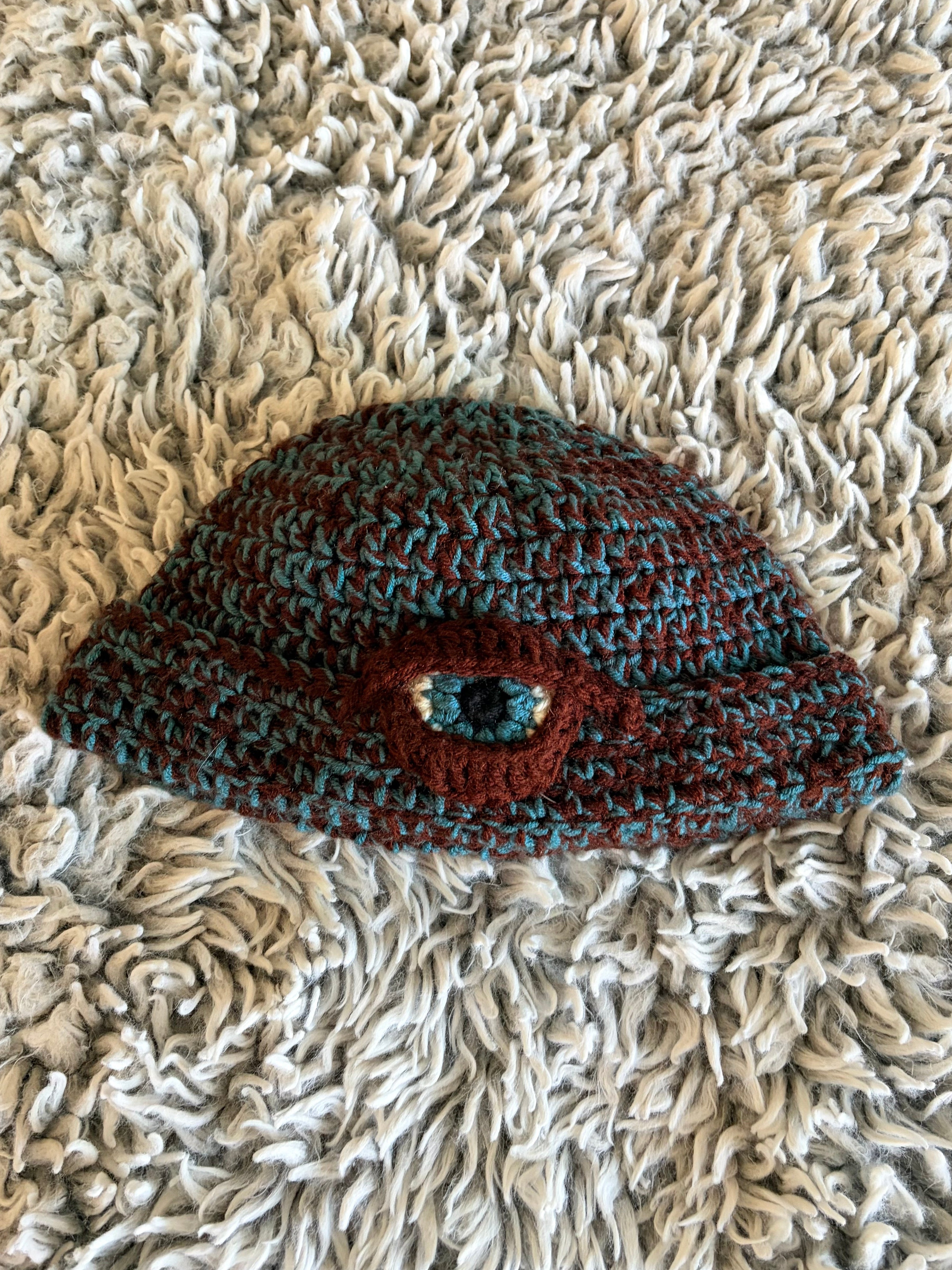 Blue & Brown Eyeball Beanie