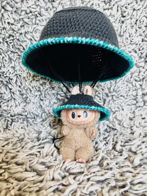 Matching Bucket Hat With Your Labubu (Chilly Gray)